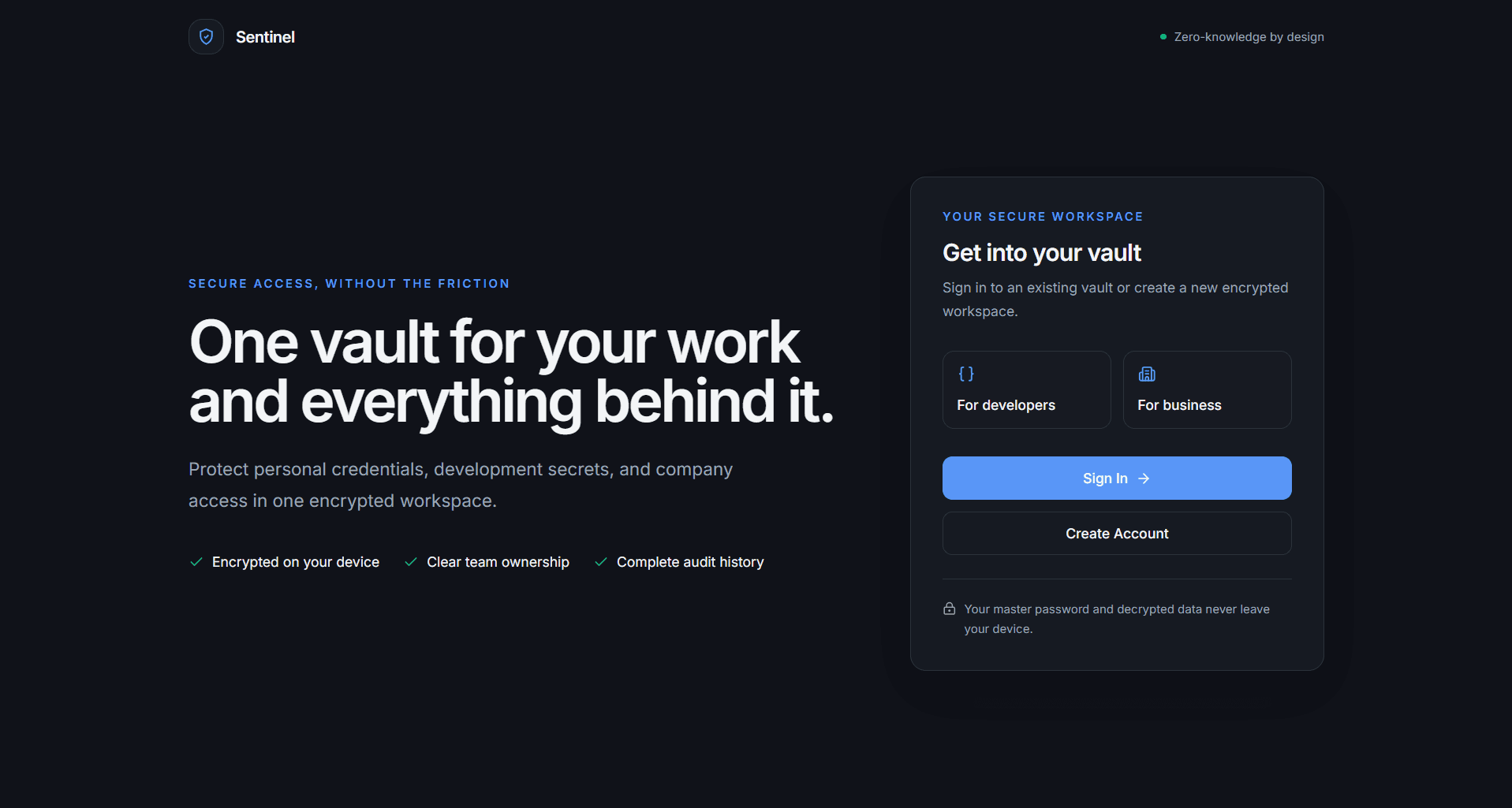 Sentinel project preview